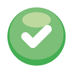 Check mark button icon design, Ok tick choice correct approved choose vote positive and web theme Vector illustration