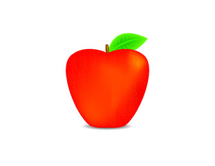 red apple on white background