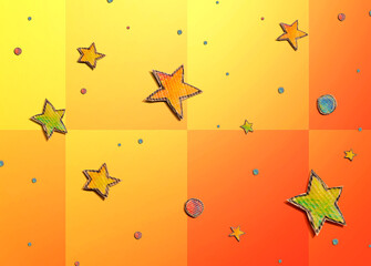 Stars and planets cardboard craft drawings - flatlay