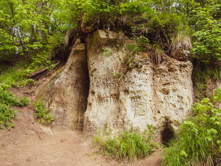 Sand cave in Latvia. Maras chamber sand caves.