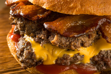 Rustic Homemade Bacon Smashburger