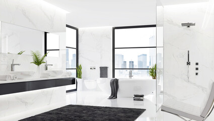 Luxurious white bathroom