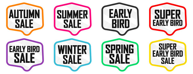 Obraz premium Set Sale banners design template, discount tags, great promotion, vector illustration