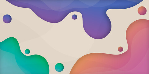 Abstract background with multi-colored geometric and liquid shapes.