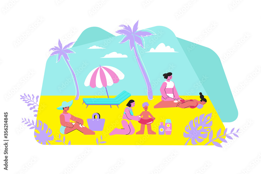 Wall mural family sun protection composition