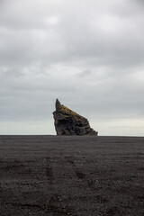Black Sand beach and dramatic cliff sides in Iceland Landscape during Travels and Arctic Adventures