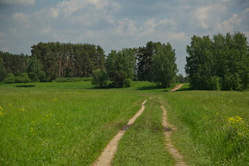 Country roads of the central strip of Russia.