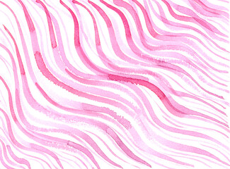 Illustration abstract watercolor background pink wave on white