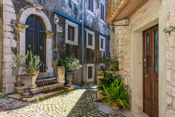 Fototapeta na wymiar The beautiful village of Castro dei Volsci, near Frosinone, Lazio, Italy.