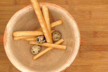 easter eggs in a basket