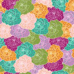 rose dot colorful flower ivory background design