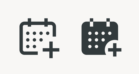 Сalendar with plus line vector minimalistic icon. Date symbol. Appointment day icon for web design. Modern flat organizer icon for app design. Business meeting sign minimal flat linear icons