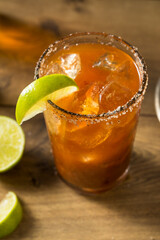 Homemade Mexican Michelada Beer Cocktail