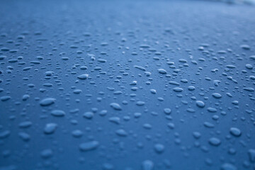 Obraz premium water drops on blue background