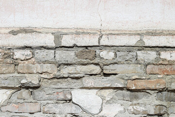 Old brick and concrete wall texture