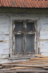 old window, wooden window, old wooden window