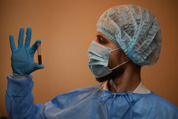The concept of preventing the spread of the epidemic and treating coronavirus. The doctor points to...
