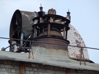 Fototapeta na wymiar Old electric industrial fans close-up.