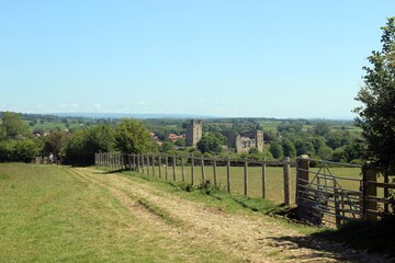 Fototapeta na wymiar Helmsley Castle, North Yorkshire, viewed from the west.