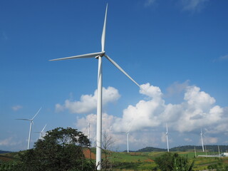 wind turbine on a blue sky