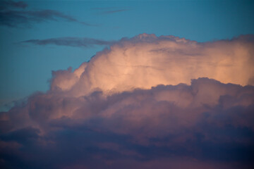 Beautiful magnificent clouds at sunset in the sky