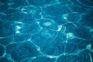 Pool. Blue water in the pool. Summer rest. Summer.