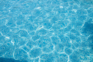 Pool. Blue water in the pool. Summer rest. Summer.