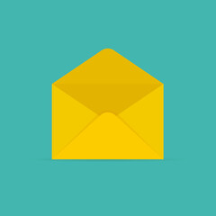 Illustration of the email icon, opened envelope. Concept of read message
