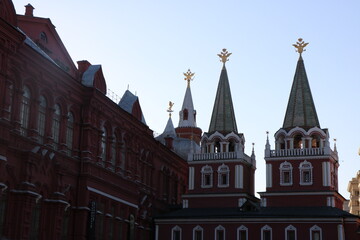 Fototapeta na wymiar Buildings and landmarks of the beautiful Moscow.