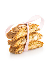 Sweet italian cantuccini cookies. Almonds biscuits.