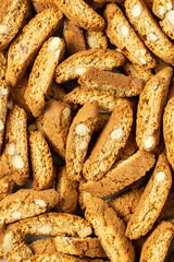 Sweet italian cantuccini cookies. Almonds biscuits.