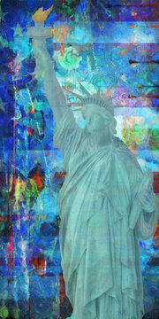 Modern digital painting. Liberty statue