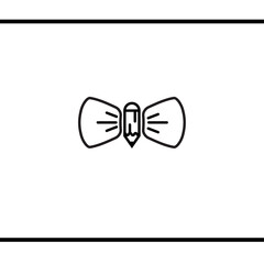 Bow tie and pencil. Logo design template. Creative minimalist logo or icon.