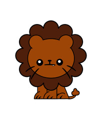 Leon sentado estilo kawaii