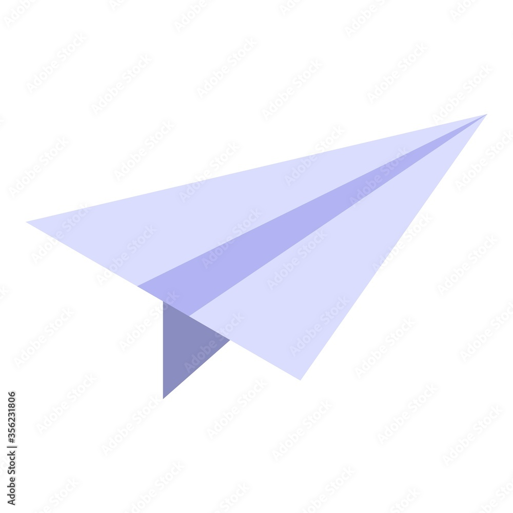Poster paper plane icon. isometric of paper plane vector icon for web design isolated on white background
