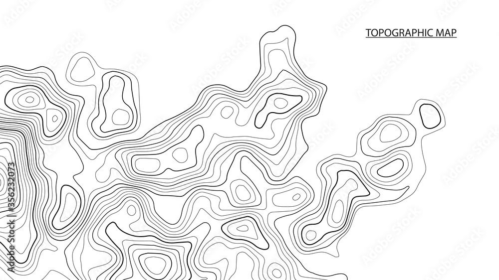 Poster topographic contour map on white background. vector grid map.