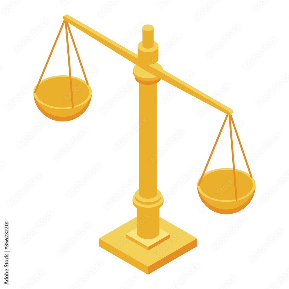 Poster judge balance icon. isometric of judge balance vector icon for web design isolated on white backgrou