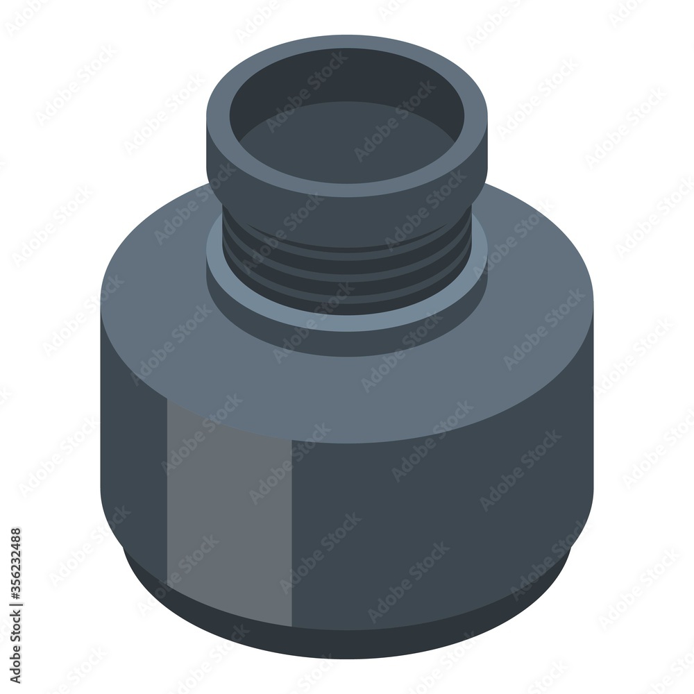 Poster ink bottle icon. isometric of ink bottle vector icon for web design isolated on white background