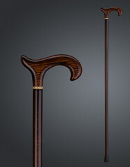 Walking sticks and crutches. High quality photo