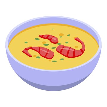 Soup lobster icon. Isometric of soup lobster vector icon for web design isolated on white background