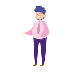 man character male avatar portrait cartoon isolated icon design