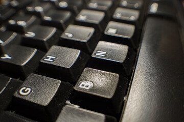 close at black desktop computer keyboard