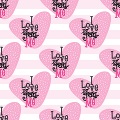 I love me lettering with hearts. vector illustration