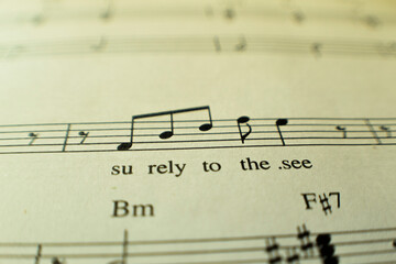 Fototapeta premium close on old sheet music