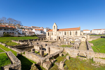 Naklejka na ściany i meble Ruins of monastery of Santa Clara a Velha at Coimbra, Portugal