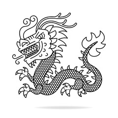 Vector of Chinese Ancient Dragon Vector Illustration