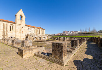 Fototapeta na wymiar Ruins of monastery of Santa Clara a Velha at Coimbra, Portugal