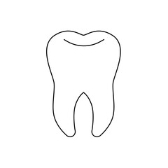 Outline teeth icon dentist flat vector sign/symbol. For mobile user interface
