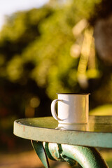 cup of coffee on the terrace