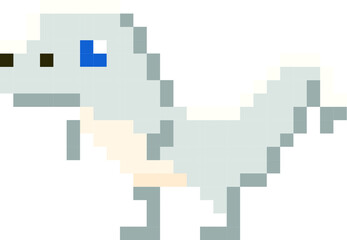 Albino  Dinosaur Vector Pixel Art Graphical Resource